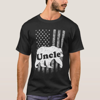 Mens Uncle Bear Camouflage Usa American Flag Gift T-Shirt