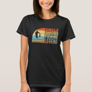 Mens Uncle Godfather And Fishing Legend, Fishing F T-Shirt