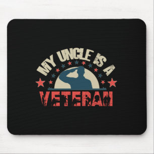 Mens Uncle Is A Veteran Patriotic Veterans Day Usa Mouse Pad
