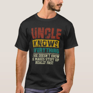 Mens Uncle Knows Everything Vintage Uncle Lover T-Shirt