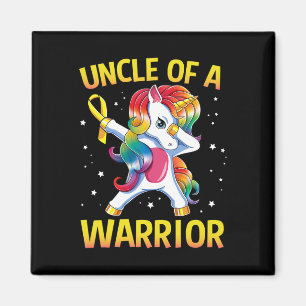 Mens Uncle Of A Warrior Childhood Cancer Awareness Magnet