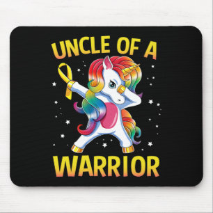 Mens Uncle Of A Warrior Childhood Cancer Awareness Mouse Pad