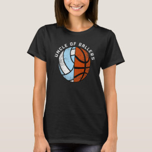 Mens Uncle Of Ballers Volleyball Basketball Uncle T-Shirt