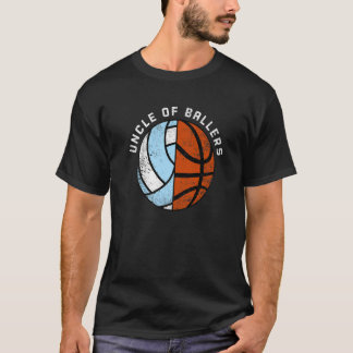 Mens Uncle Of Ballers Volleyball Basketball Uncle T-Shirt