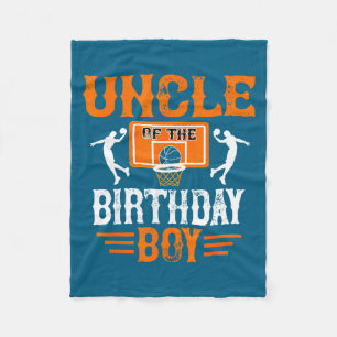 Mens uncle of the birthday boy basketball uncle t fleece blanket
