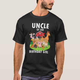 Mens Uncle Of The Birthday Girl Farm Animal Matchi T-Shirt