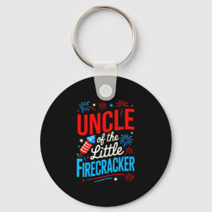 Mens uncle of the little firecracker 4th of july key ring