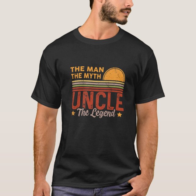 Mens Uncle The Man Myth Legend Retro Funny Fathers T-Shirt (Front)