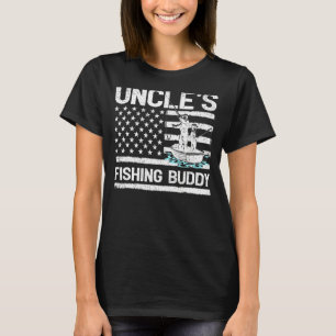 Mens Uncle's Fishing Buddy American Flag Fishing F T-Shirt