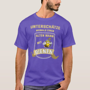 Mens Underestimate never an old man with bees gift T-Shirt