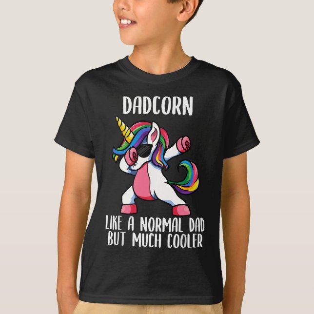 Mens Unicorn Dad Girl Birthday Party Apparel, DadC T-Shirt (Front)