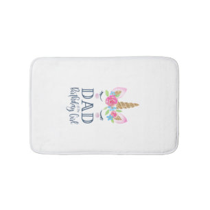 Mens Unicorn Dad of the Birthday Girl Matching Par Bath Mat