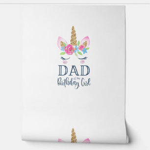 Mens Unicorn Dad of the Birthday Girl Matching Par Wallpaper