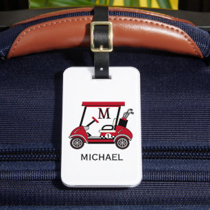 Men's Unique Custom Cart Monogram Name Bag or Luggage Tag