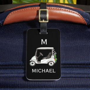Men's Unique Custom Cart Monogram Name Bag or Luggage Tag