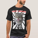 Men's / Unisex Party Crasher Cat T-Shirt<br><div class="desc">This men's scary cat design is inspired by horror movie characters like Jason and Michael Meyers... The original party crashers. Would make a great gift and be sure to check our our cat wrapping paper and gift bags :) All proceeds go directly towards the building of the world's largest cat/animal...</div>