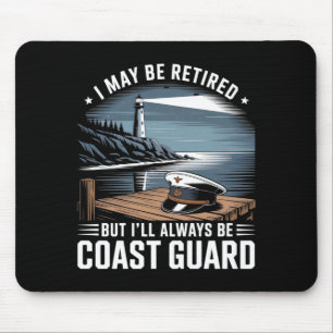 Mens United States Coast Guard Retired Aamerican Mouse Pad