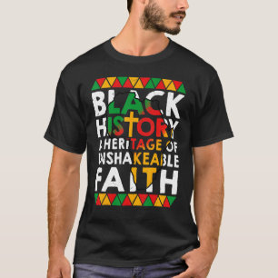 Mens Unshakeable Faith Afro American Melanin Black T-Shirt