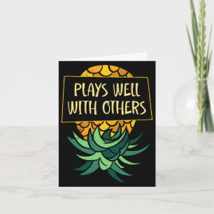 Mens upside down pineapple plays others funny card