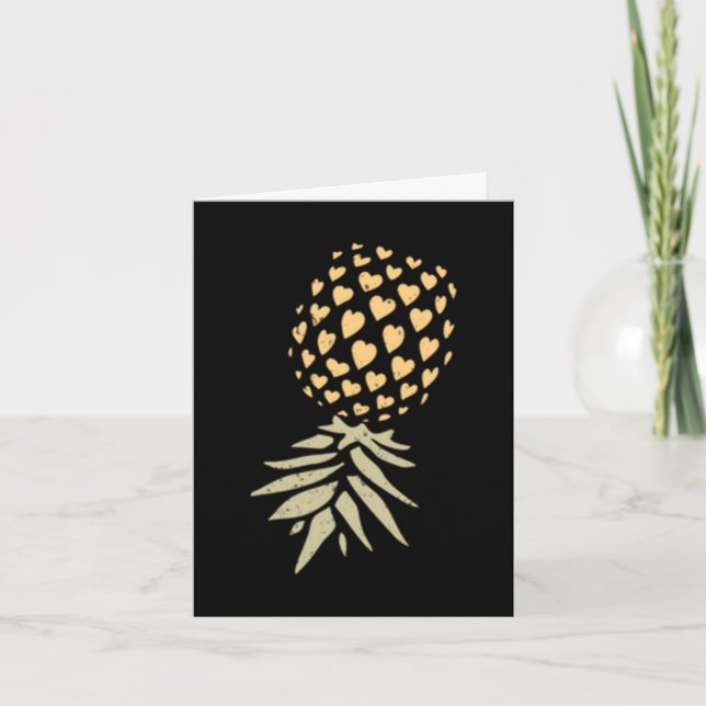 Mens upside down pineapple subtle vacation funny card (Front)