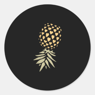 Mens upside down pineapple subtle vacation funny classic round sticker