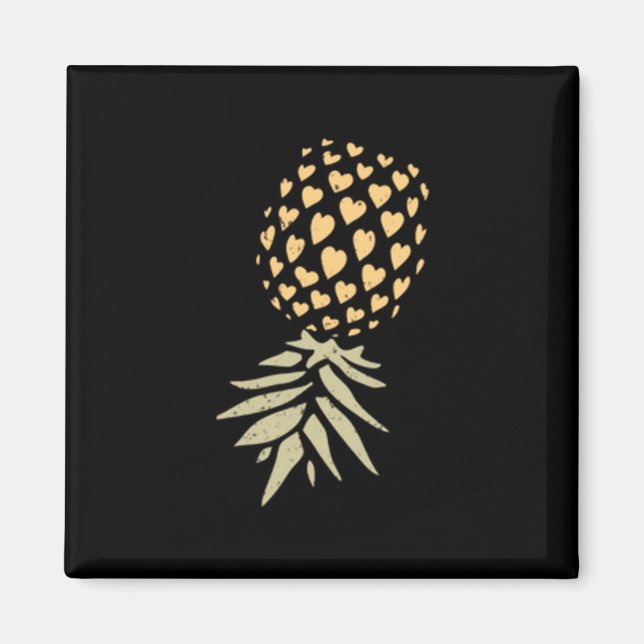 Mens upside down pineapple subtle vacation funny magnet (Front)