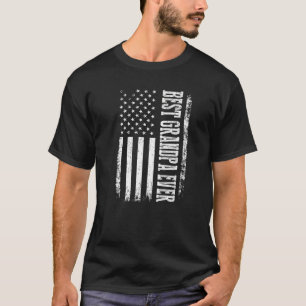Mens Us American Flag Best Grandpa Ever For Father T-Shirt