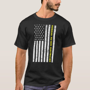Mens Us Flag Electrician Husband Father T-Shirt