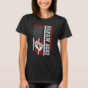 Mens Us Flag Promoted To Papaw Est  2023 Father's  T-Shirt
