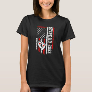 Mens Us Flag Promoted To Stepdad Est 2023 Father's T-Shirt