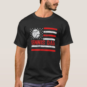 Mens Us Flag Tennis Dad Vintage Sport Father's D T-Shirt