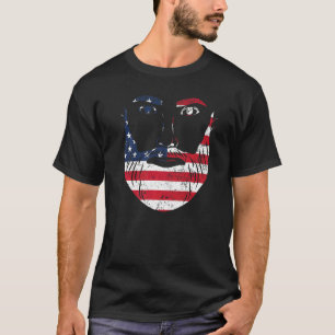 Mens Usa American Flag Patriotic Beard For Men Wit T-Shirt