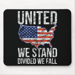 Mens usa flag 4th of july united stand divided mouse pad