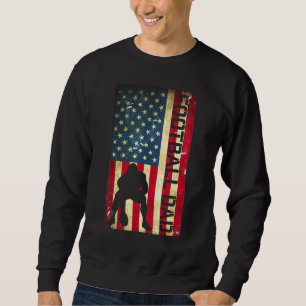 Mens Usa Flag Football Dad Pittsburgh Lineman Fat Sweatshirt