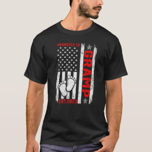 Mens Usa Flag Promoted To Gramp Est 2023 Men Famil T-Shirt