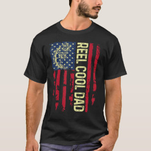 Mens Usa Patriotic Reel Cool Dad For Best Daddy Fa T-Shirt