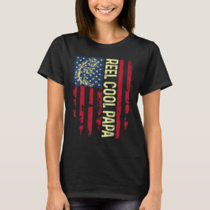 Mens Usa Patriotic Reel Cool Dad For Best Papa Eve T-Shirt