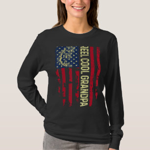 Mens Usa Patriotic Reel Cool Grandpa For Best Dadd T-Shirt