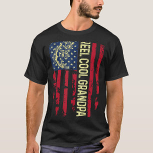 Mens Usa Patriotic Reel Cool Grandpa For Best Dadd T-Shirt