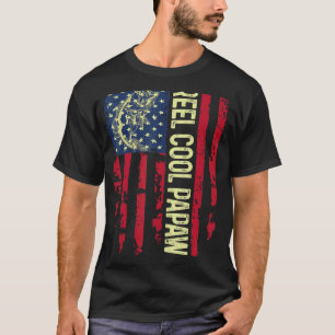 Mens Usa Patriotic Reel Cool Papaw For Best Daddy  T-Shirt