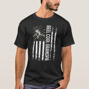 Mens Usa Reel Cool Grandpa For Daddy Fishing  Fath T-Shirt