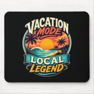 Mens vacation mode tropical beach sunset retro mouse pad