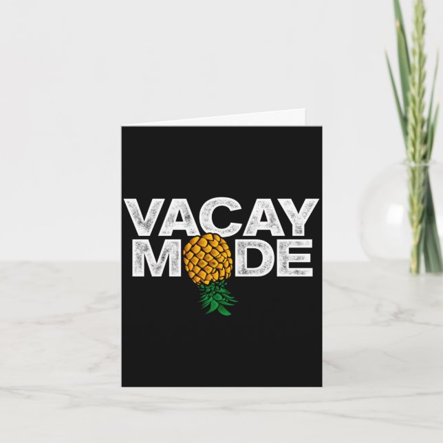 Mens vacay mode pineapple swinger summer beach card (Front)