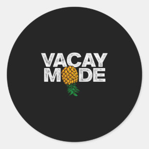 Mens vacay mode pineapple swinger summer beach classic round sticker