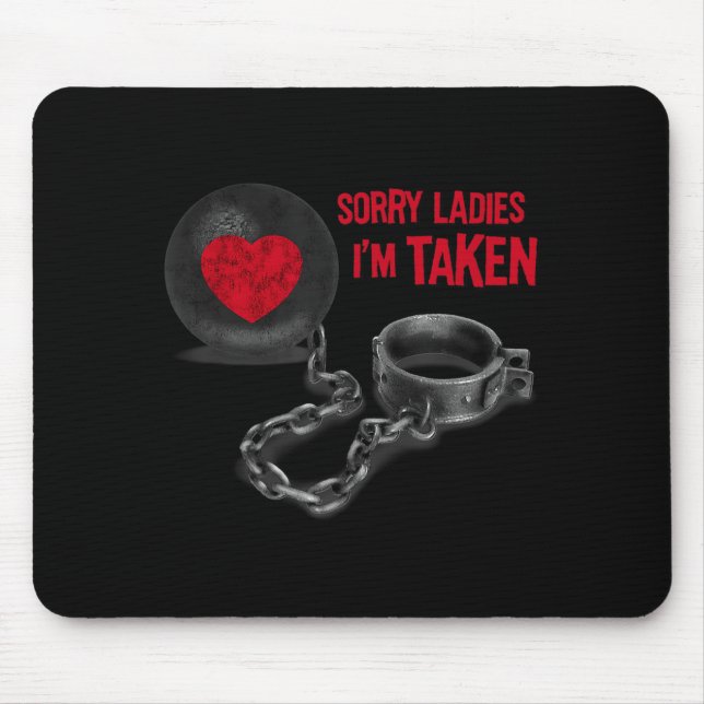 Mens Valentine's Day - Ball And Chain  Mouse Pad (Front)