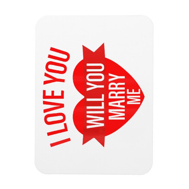 Mens Valentines Day Proposal I Love You Will You M Magnet (Vertical)