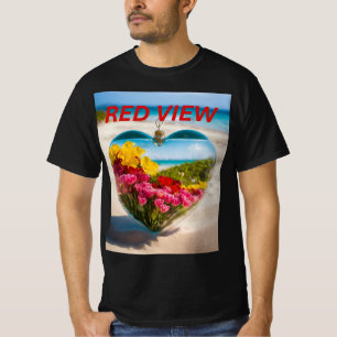 Men's Value T-Shirt – Floral Heart Beachscape with