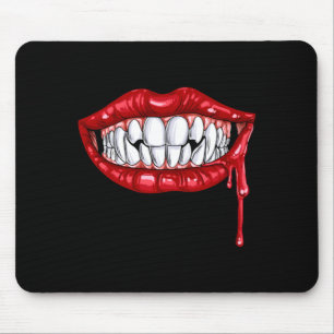Mens Vampire Fangs Th Lips Halloween Count Gifts Mouse Pad