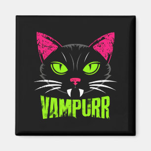 Mens Vampurr Cat Black Cat Halloween Spooky Magnet