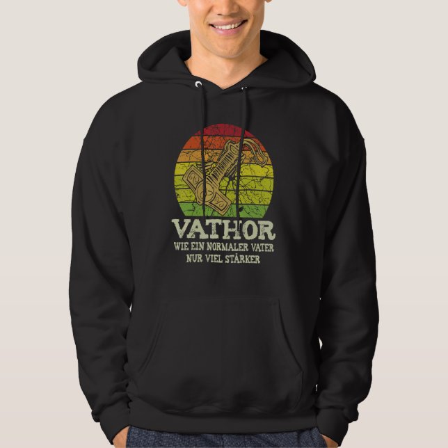Mens Vathor   Father Thor Viking Dad Father's Day Hoodie (Front)